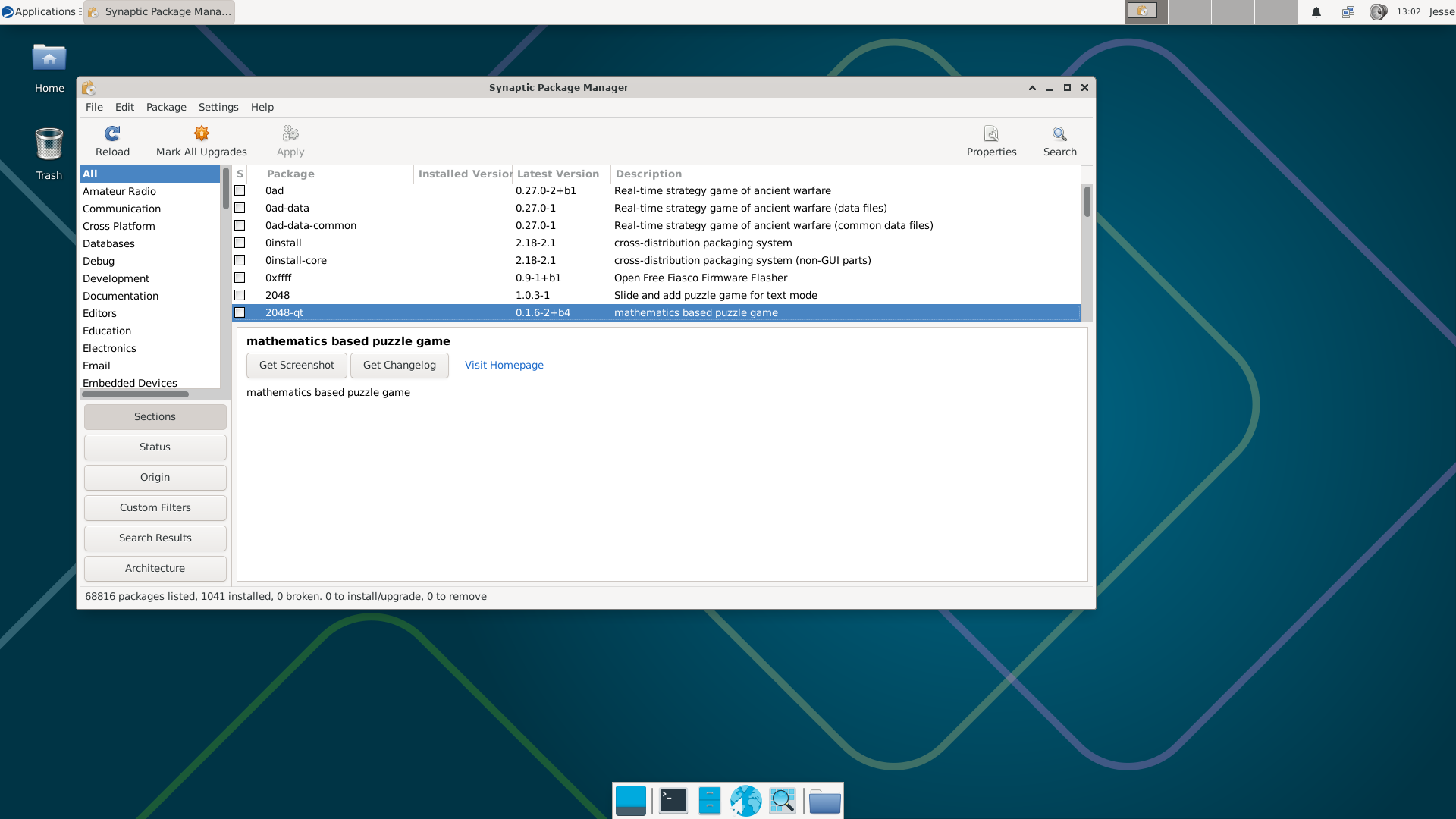Genuen desktop screenshot: 6.0.0 synaptic