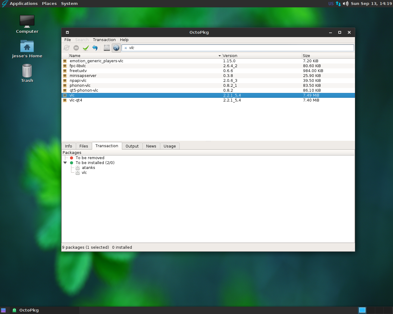 GhostBSD desktop screenshot: 10.1 octopkg