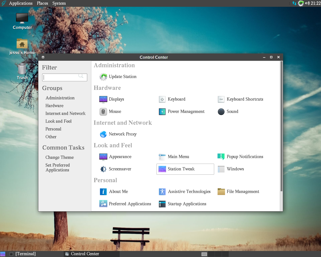 GhostBSD desktop screenshot: 11.1 settings