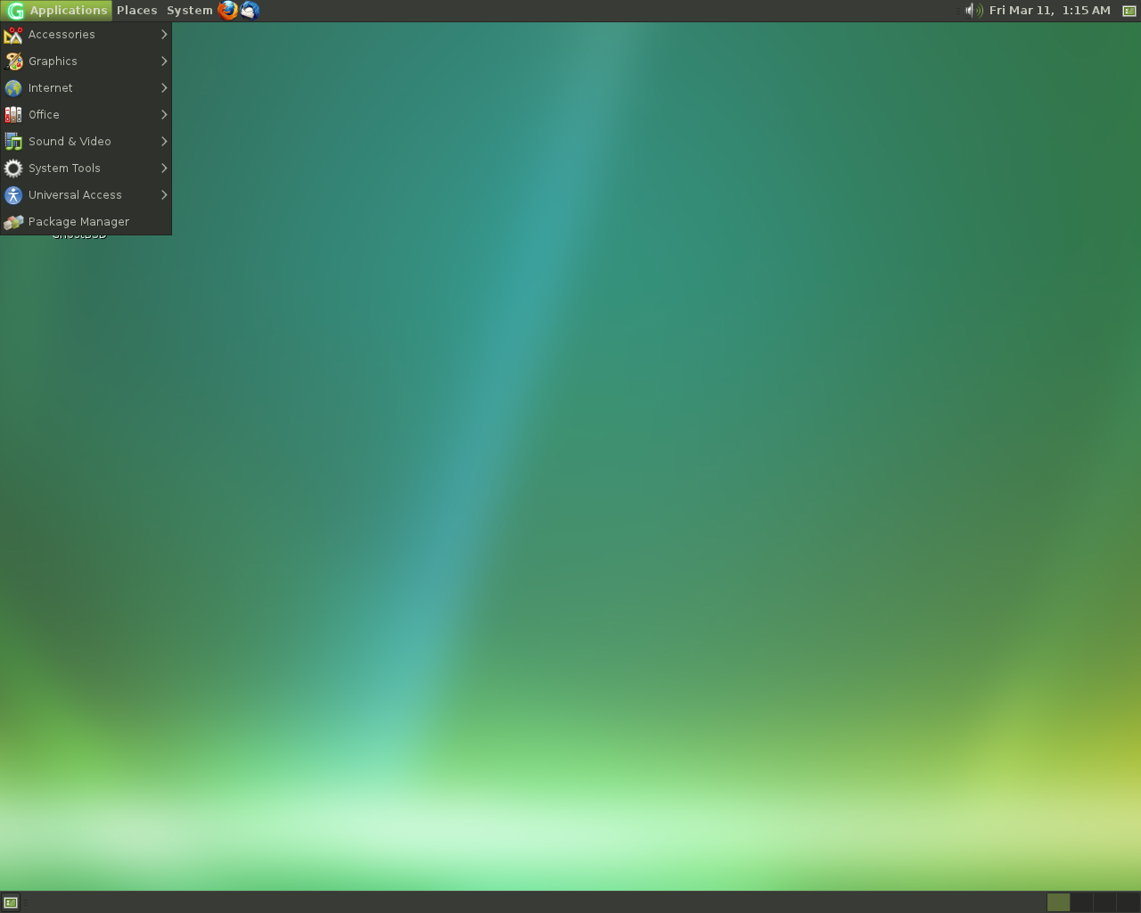 GhostBSD desktop screenshot: 2.0