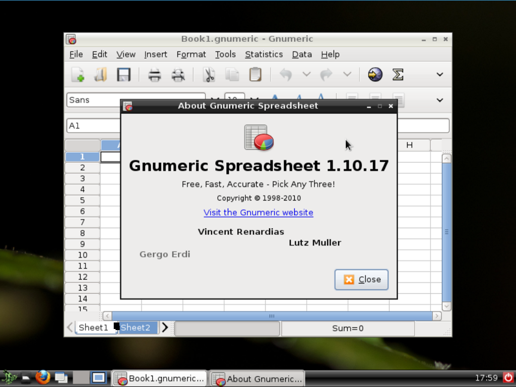 GhostBSD desktop screenshot: 2.5 office
