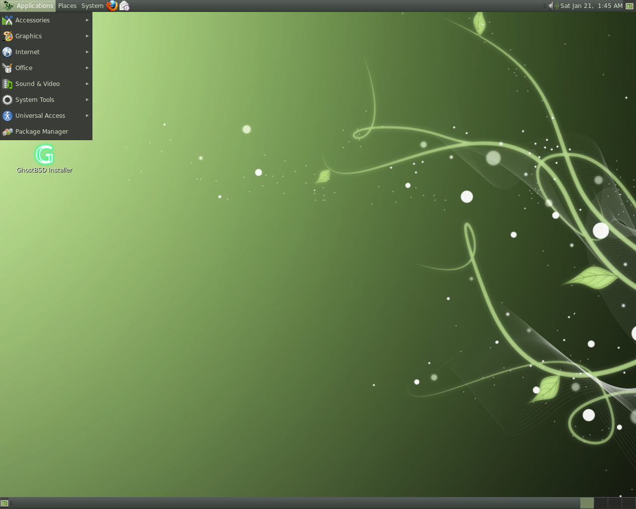 GhostBSD desktop screenshot: 2.5