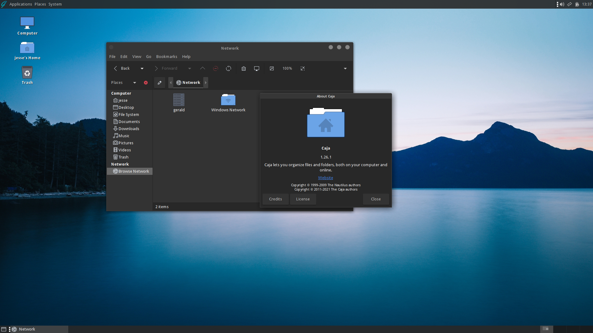 GhostBSD desktop screenshot: 23.10.1 caja