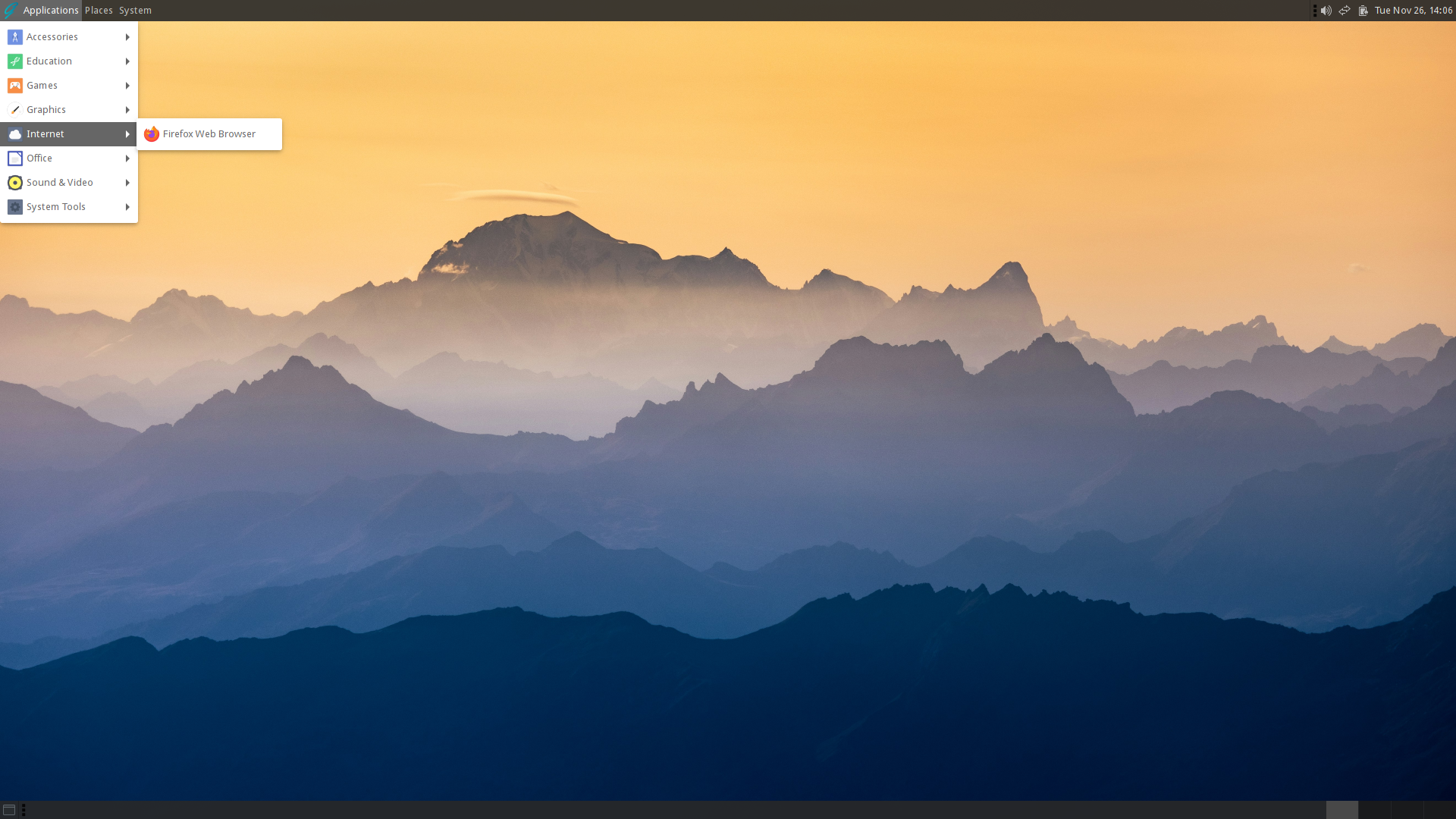 GhostBSD desktop screenshot: 24.10.1 menu