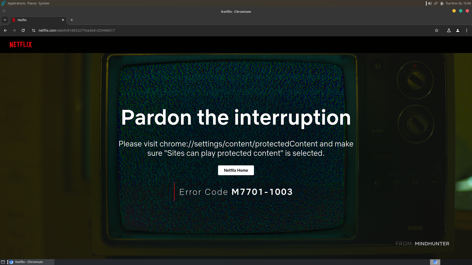 GhostBSD desktop screenshot: 24.10.1 netflix