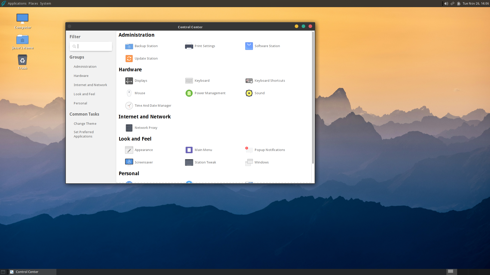 GhostBSD desktop screenshot: 24.10.1 settings