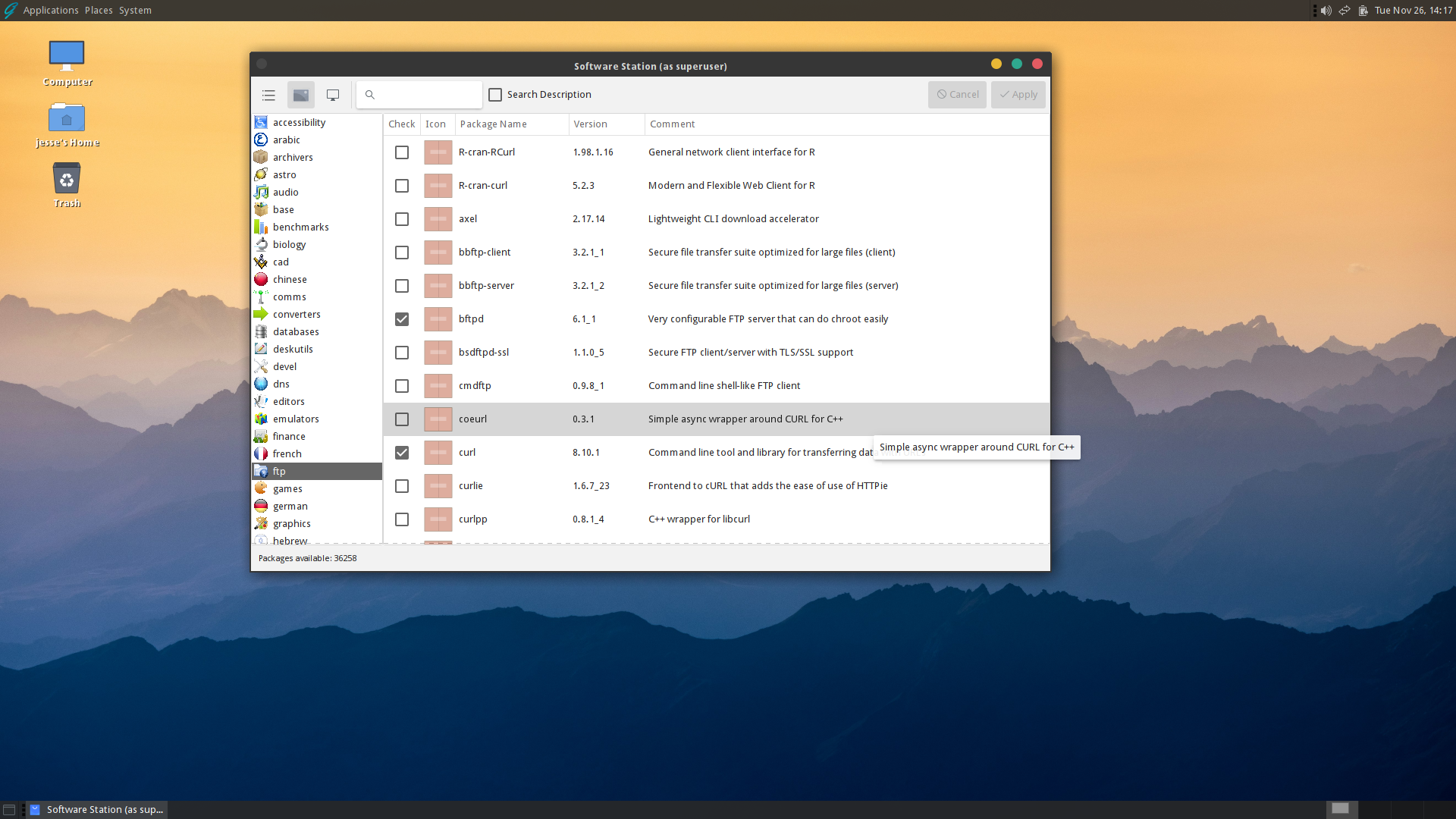 GhostBSD desktop screenshot: 24.10.1 software