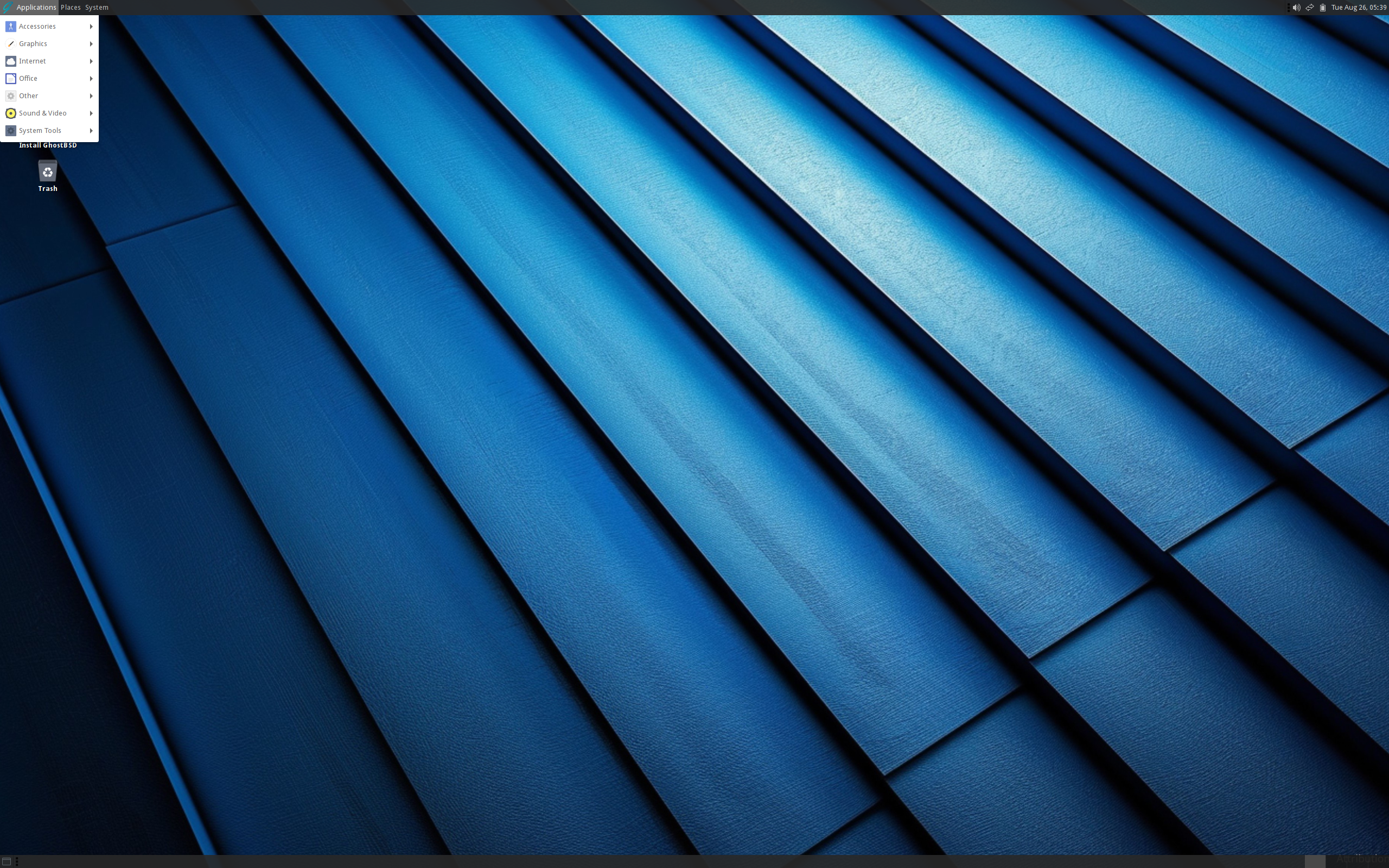 GhostBSD desktop screenshot: 25.02