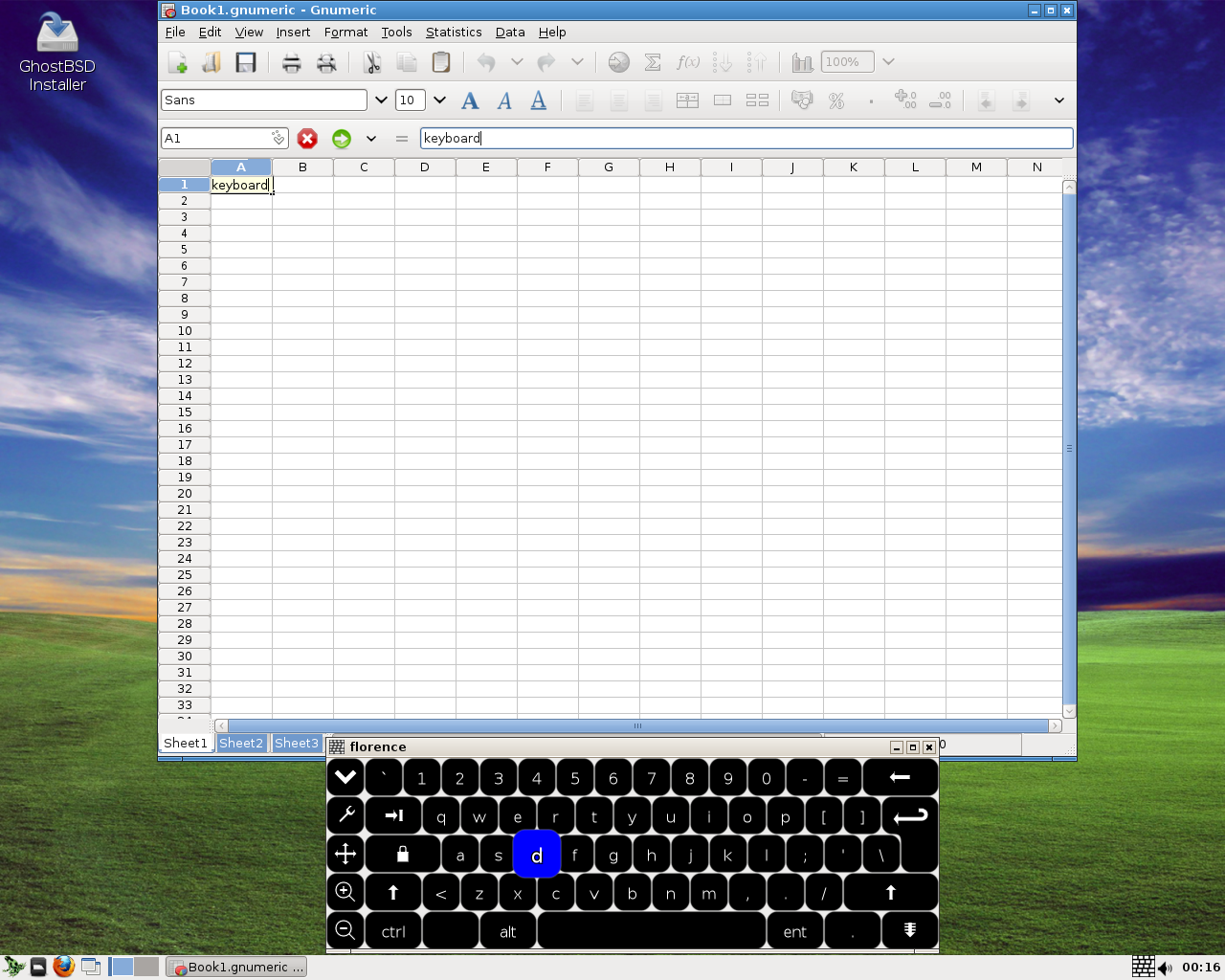 GhostBSD desktop screenshot: 3.0 apps