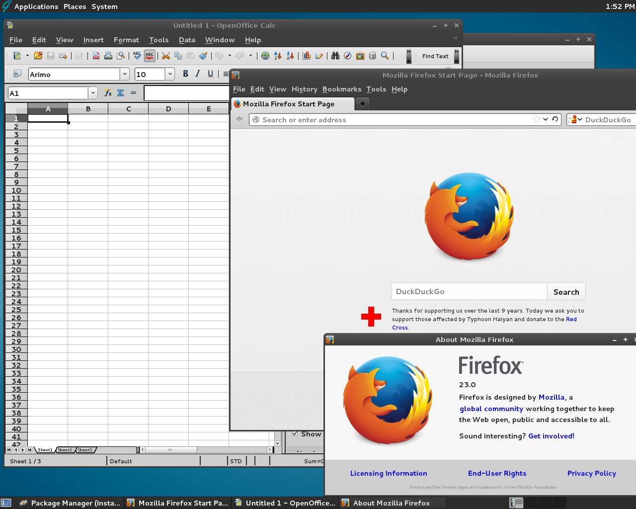 GhostBSD desktop screenshot: 3.5 apps