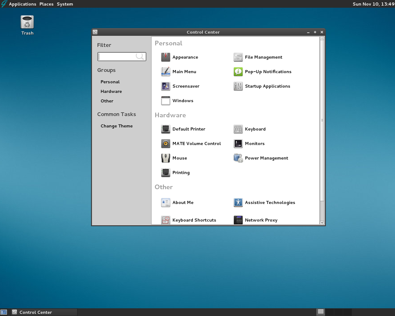 GhostBSD desktop screenshot: 3.5 settings