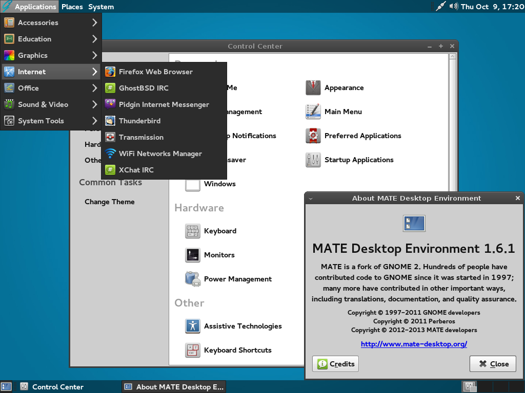 GhostBSD desktop screenshot: 4.0 settings