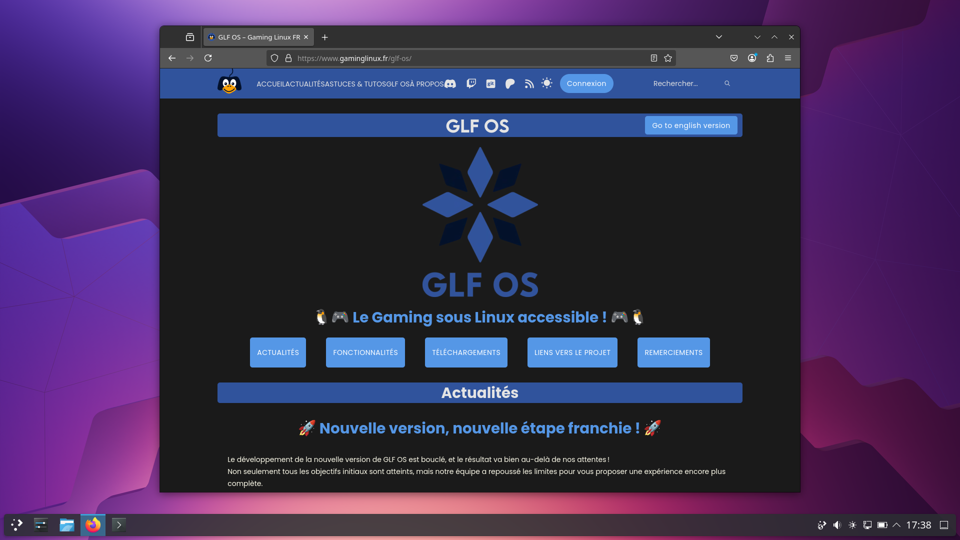 GLF desktop screenshot: omnislash firefox