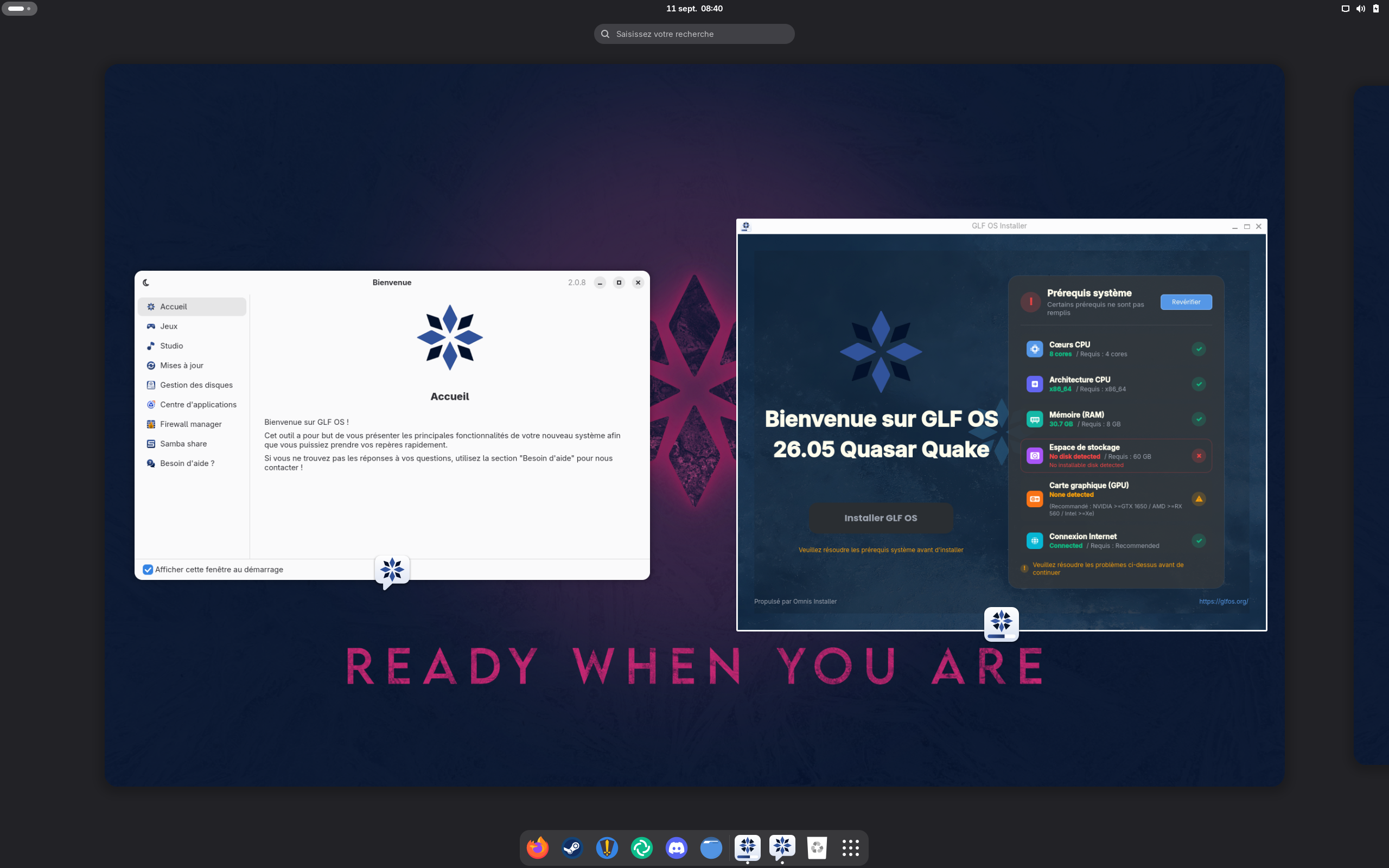 GLF desktop screenshot: quasarquake gnome
