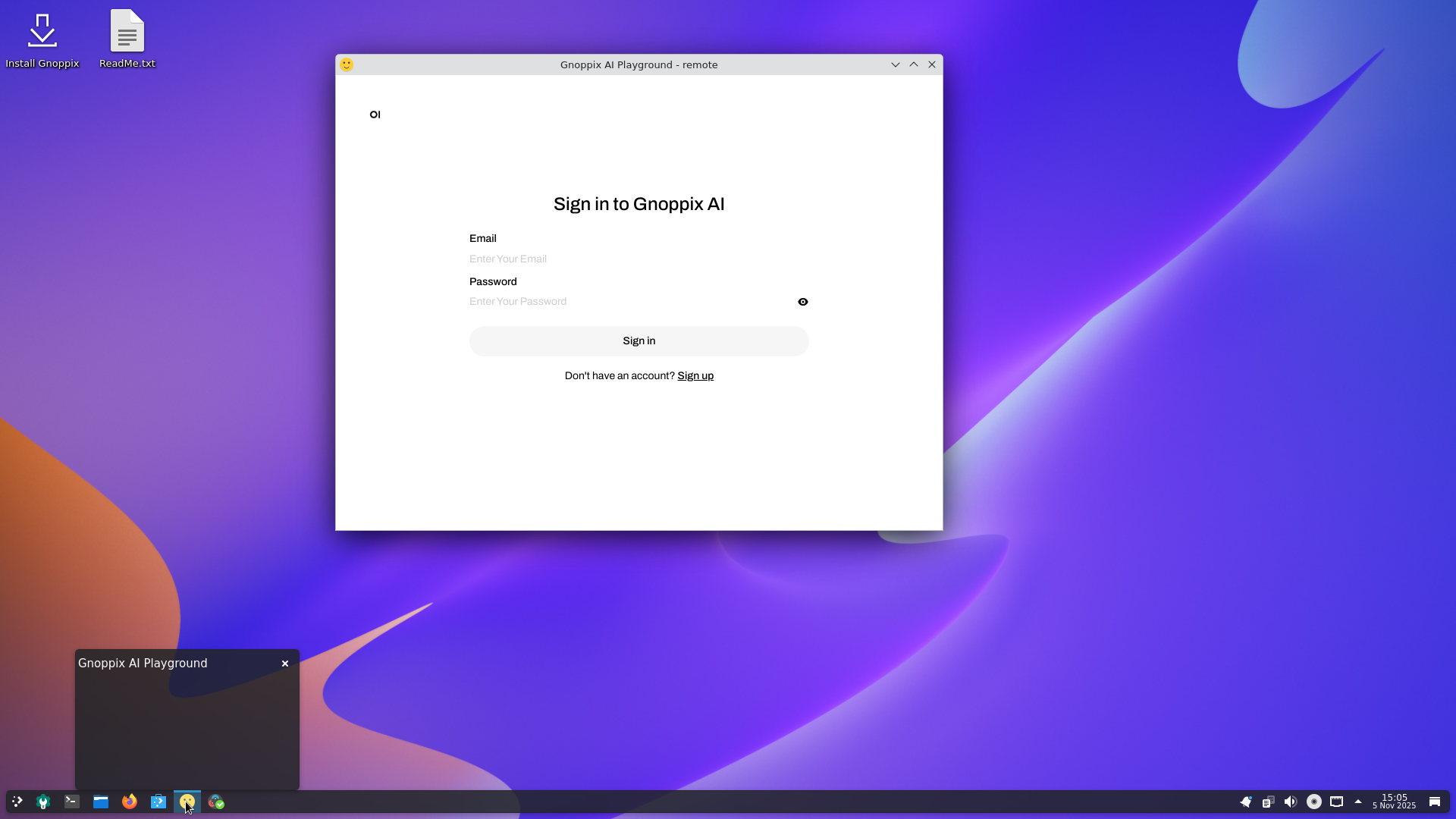 Gnoppix desktop screenshot: 25 10 playground