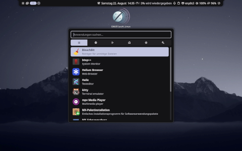GNUSlashLinux desktop screenshot: Distribution overview