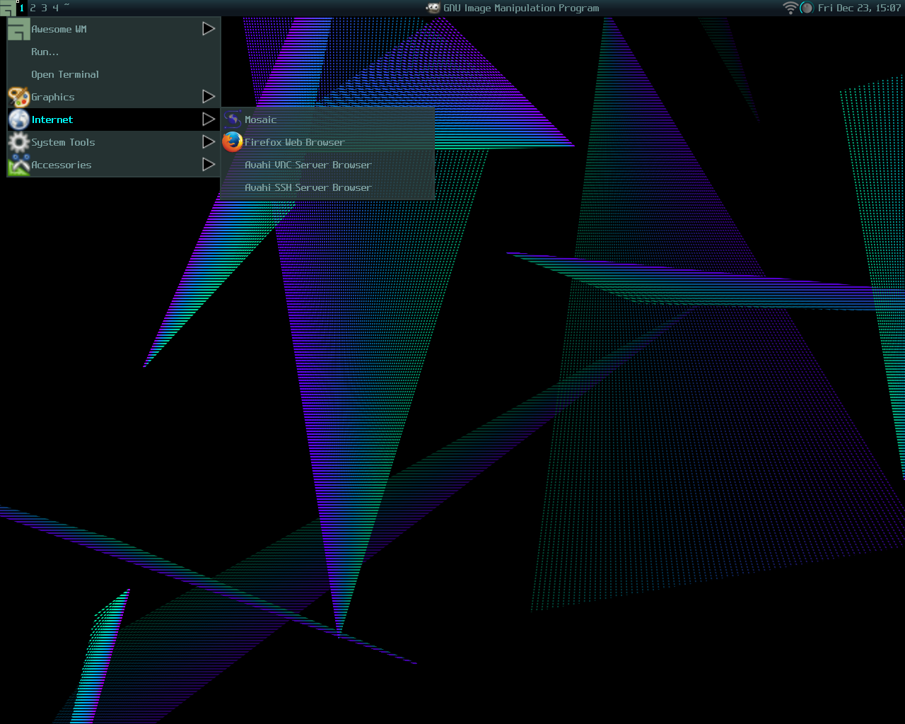 GoboLinux desktop screenshot: 016 menu