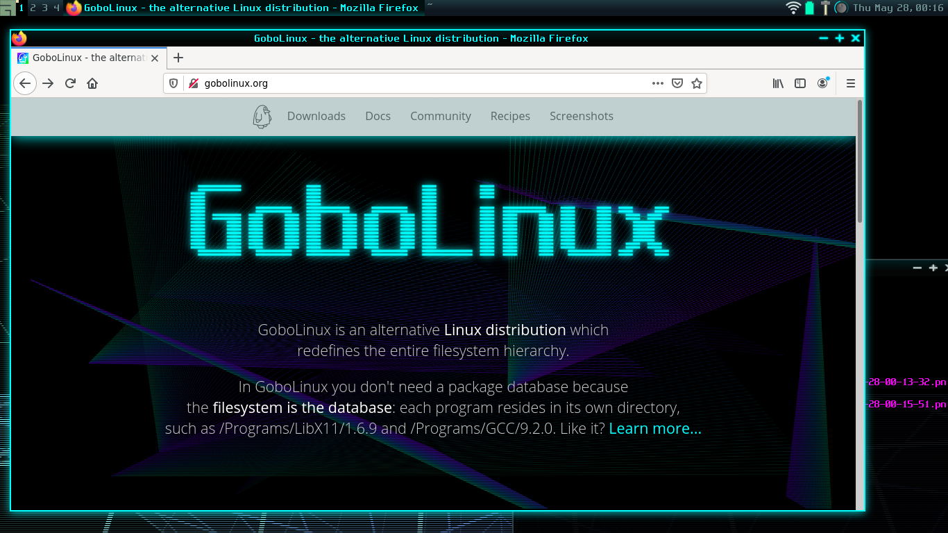 GoboLinux desktop screenshot: 017 firefox