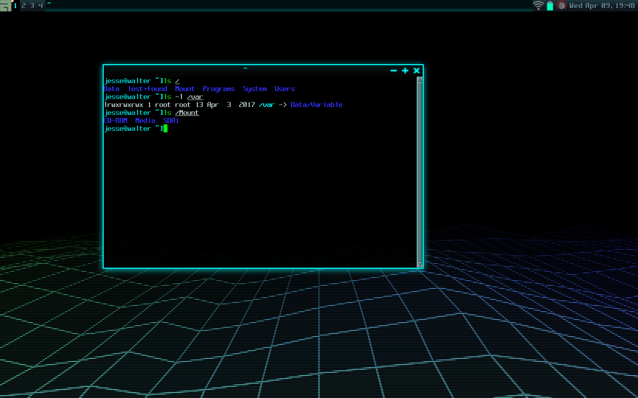 GoboLinux desktop screenshot: 017.01 filesystem