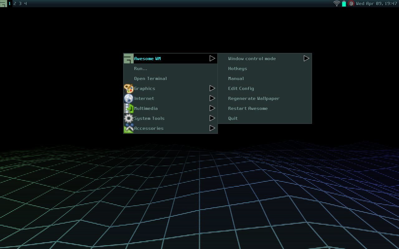 GoboLinux desktop screenshot: 017.01 menu