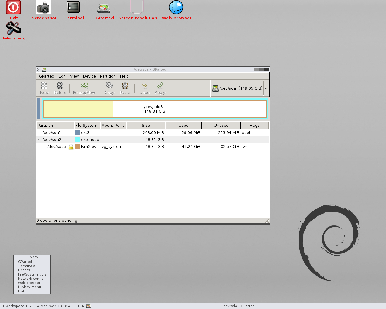 GParted desktop screenshot: 0.12.0 5