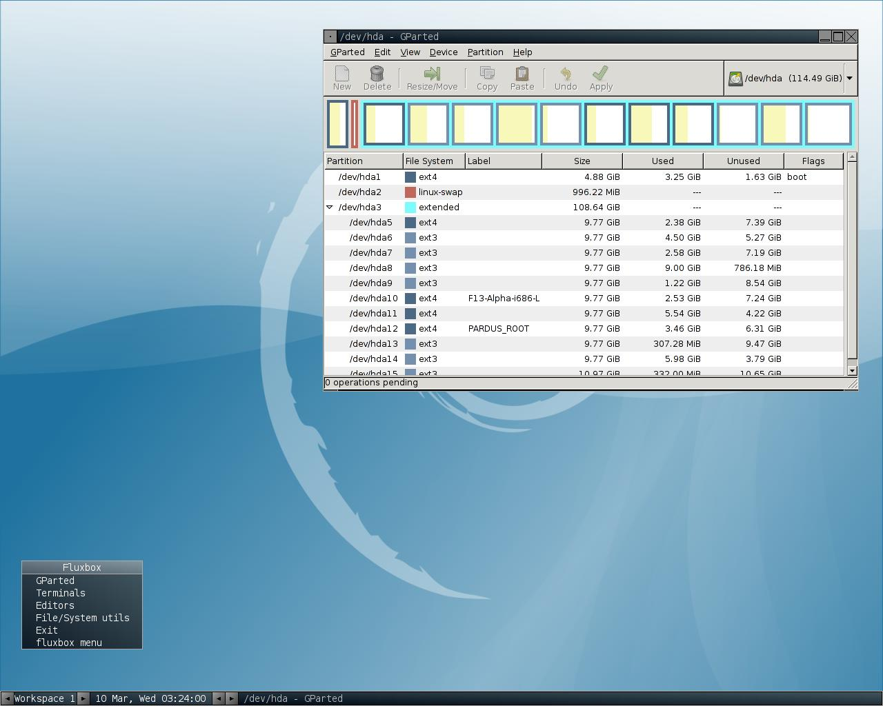 GParted desktop screenshot: 0.5.2 1