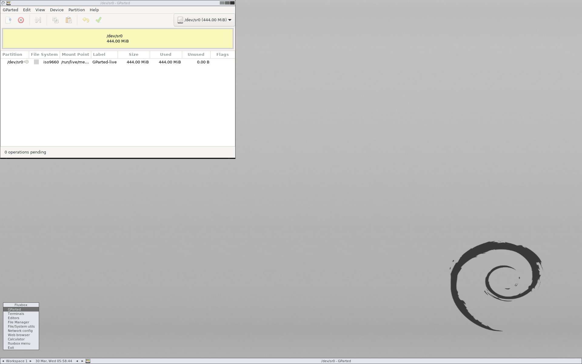GParted desktop screenshot: 1.4.0 1