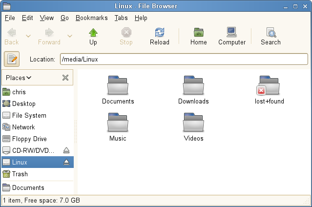GParted desktop screenshot: mounted partition