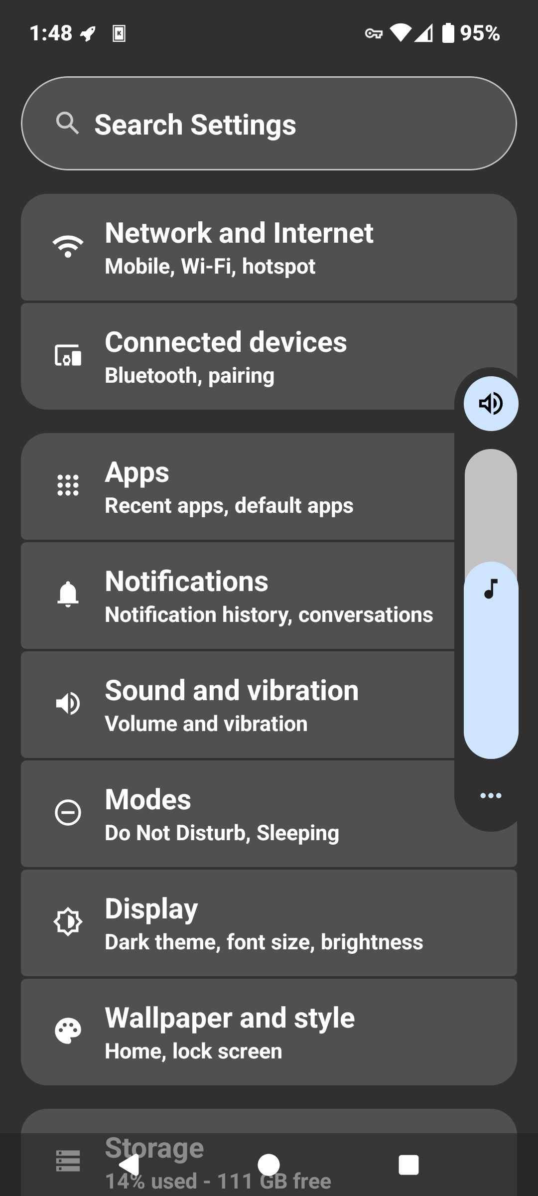 GrapheneOS desktop screenshot: 2025030300 settings