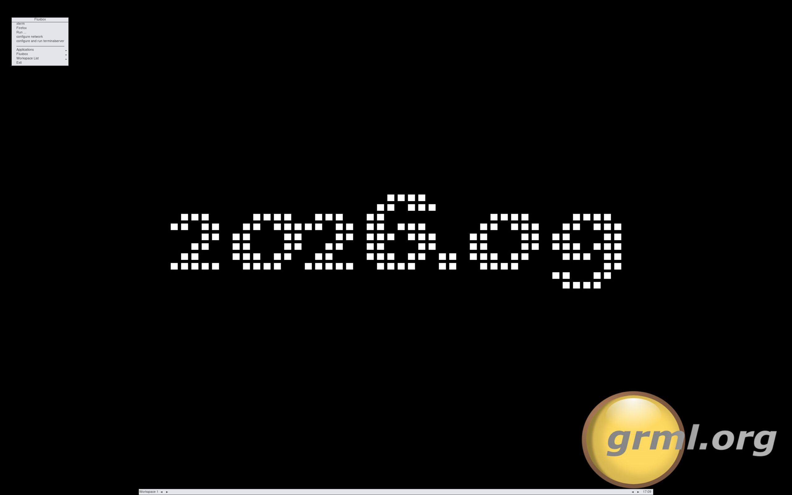 Grml desktop screenshot: 2026.09 fluxbox