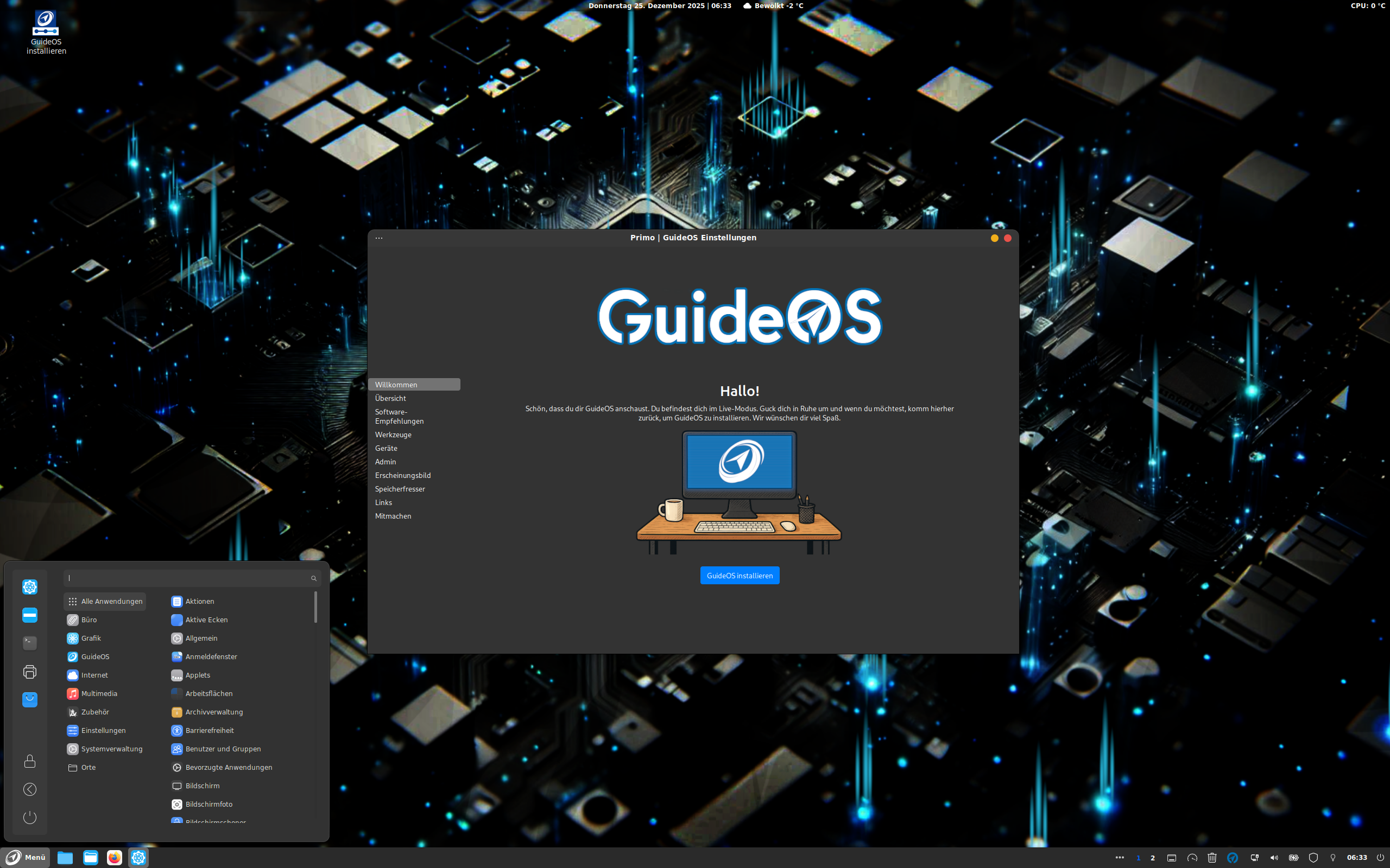 GuideOS desktop screenshot: 1.0