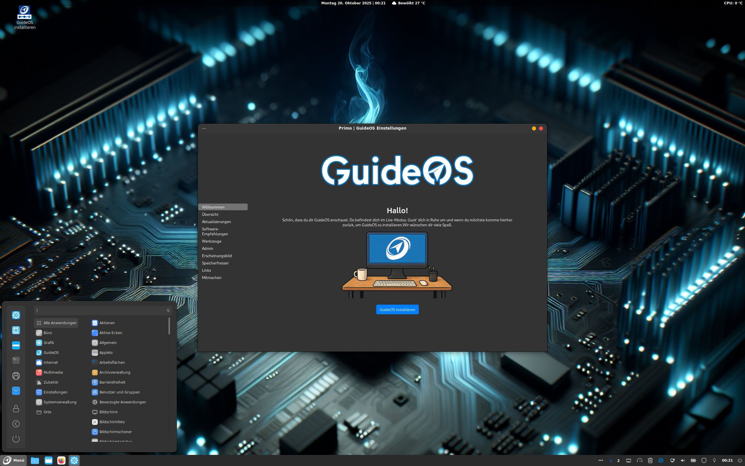 GuideOS desktop screenshot: 2025.10.19
