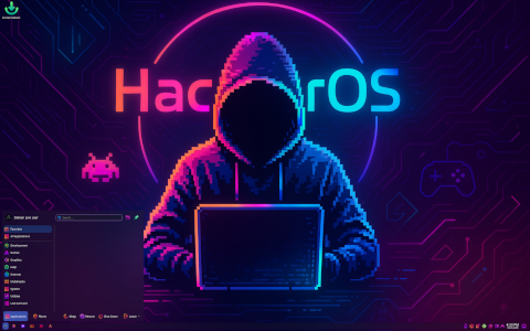 HackerOS desktop screenshot: Distribution overview