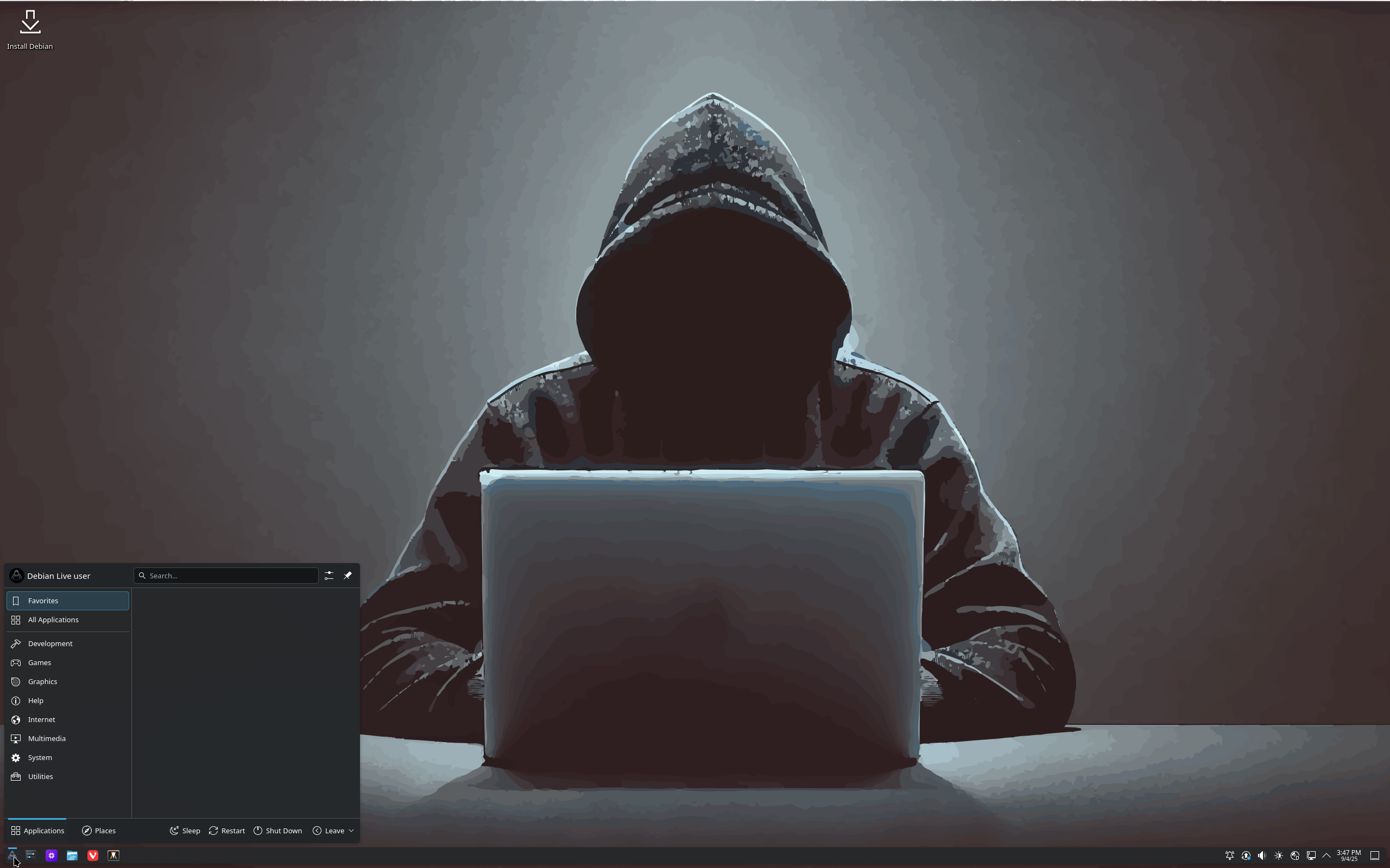 HackerOS desktop screenshot: 2.9