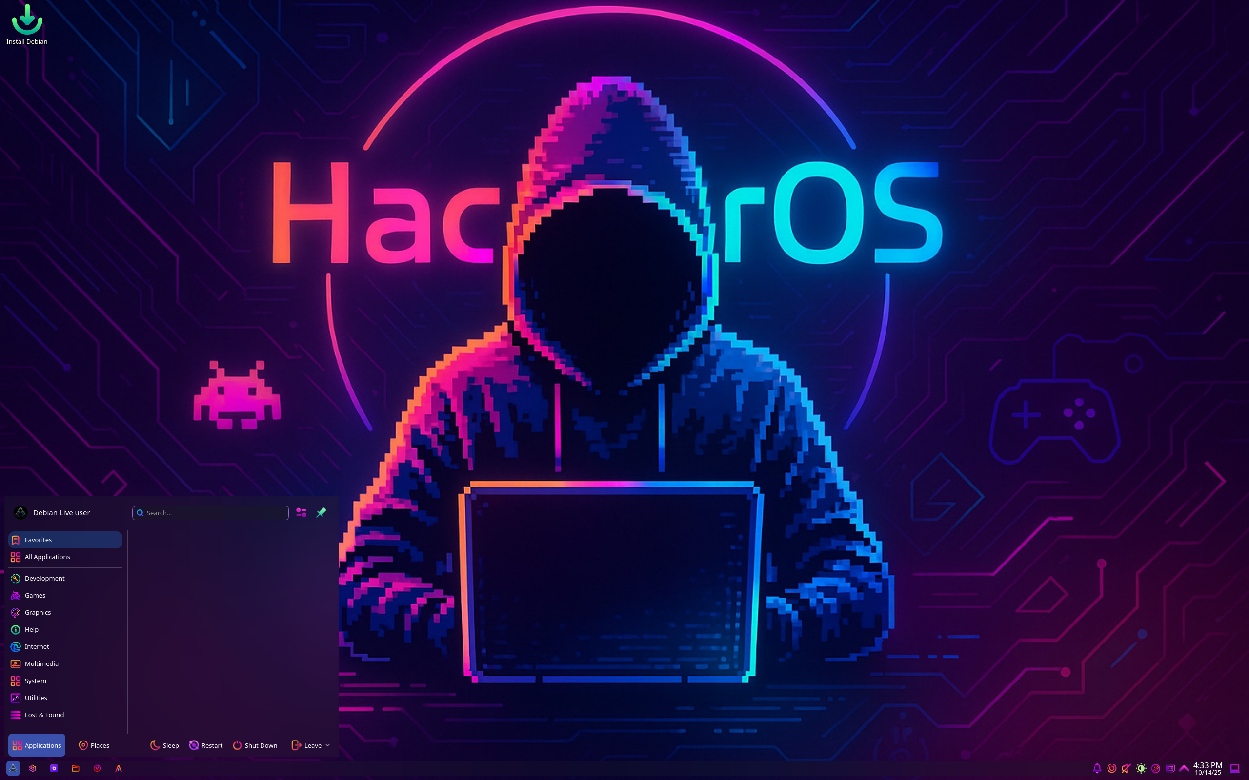 HackerOS desktop screenshot: 3.3