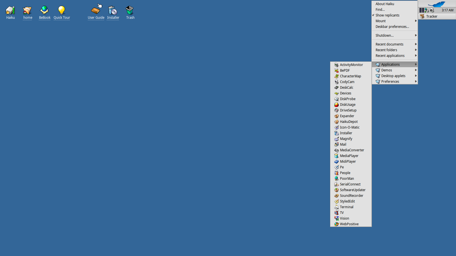 Haiku desktop screenshot: r1 beta2