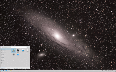 HeliumOS desktop screenshot: Distribution overview