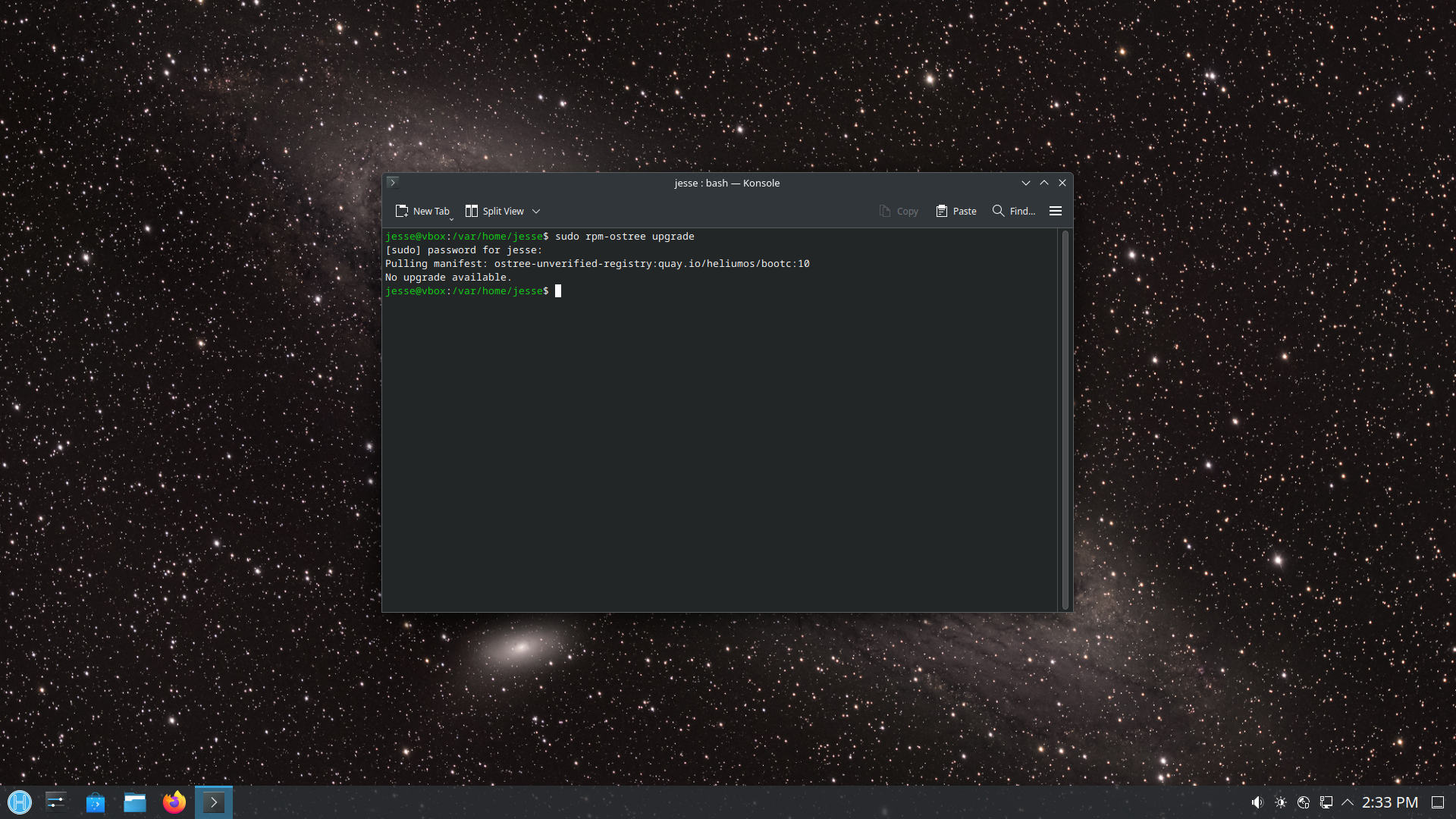 HeliumOS desktop screenshot: 10.0 upgrade