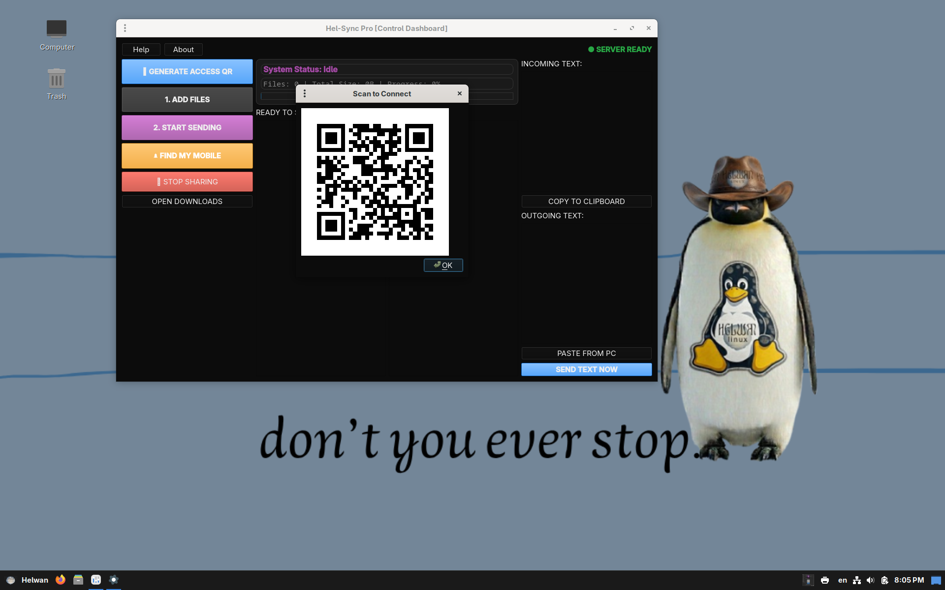 Helwan desktop screenshot: 5.0 helsync
