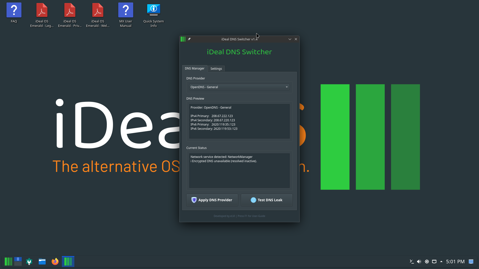iDeal desktop screenshot: 2025.12.07 dns