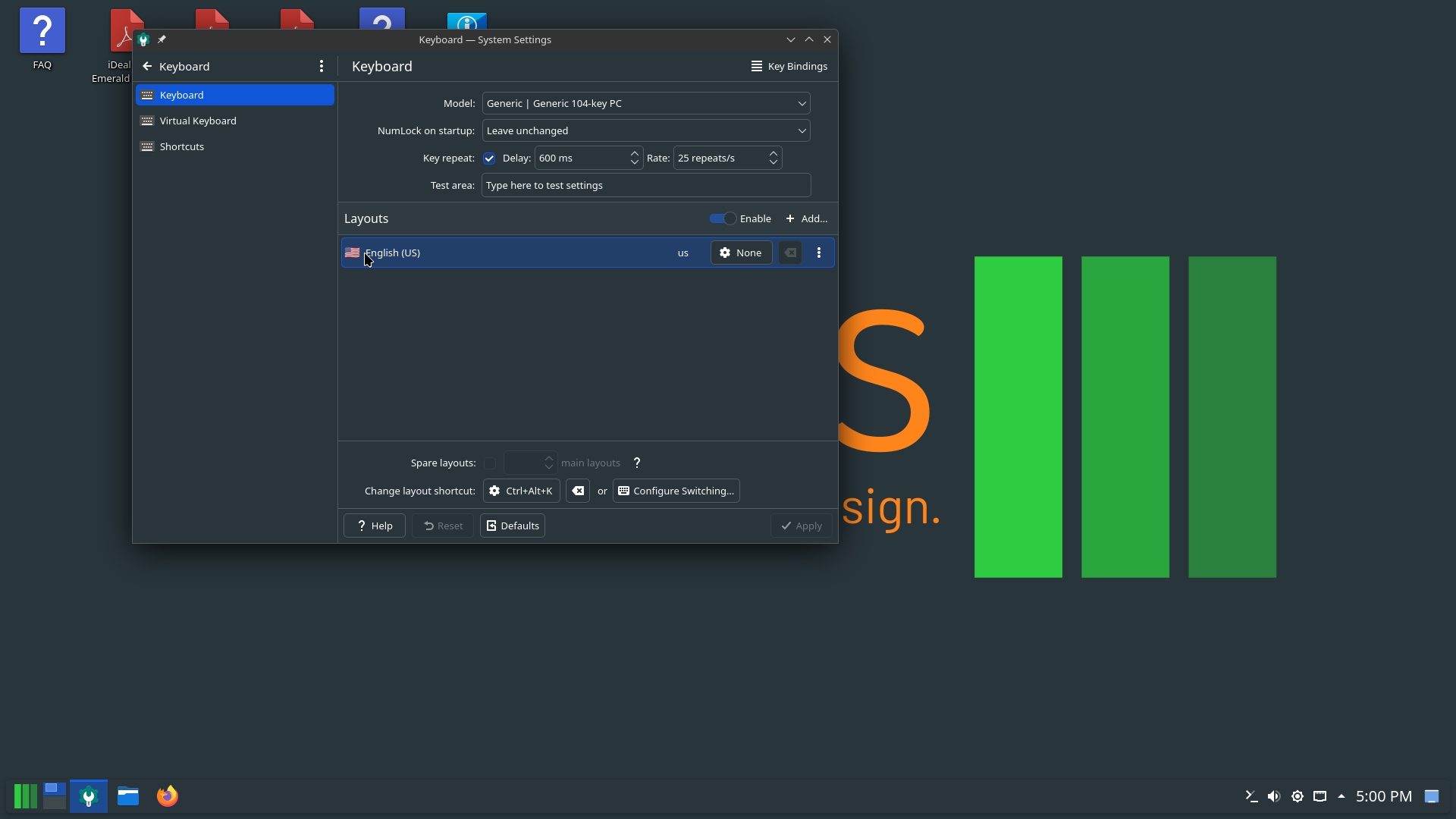 iDeal desktop screenshot: 2025.12.07 keyboard