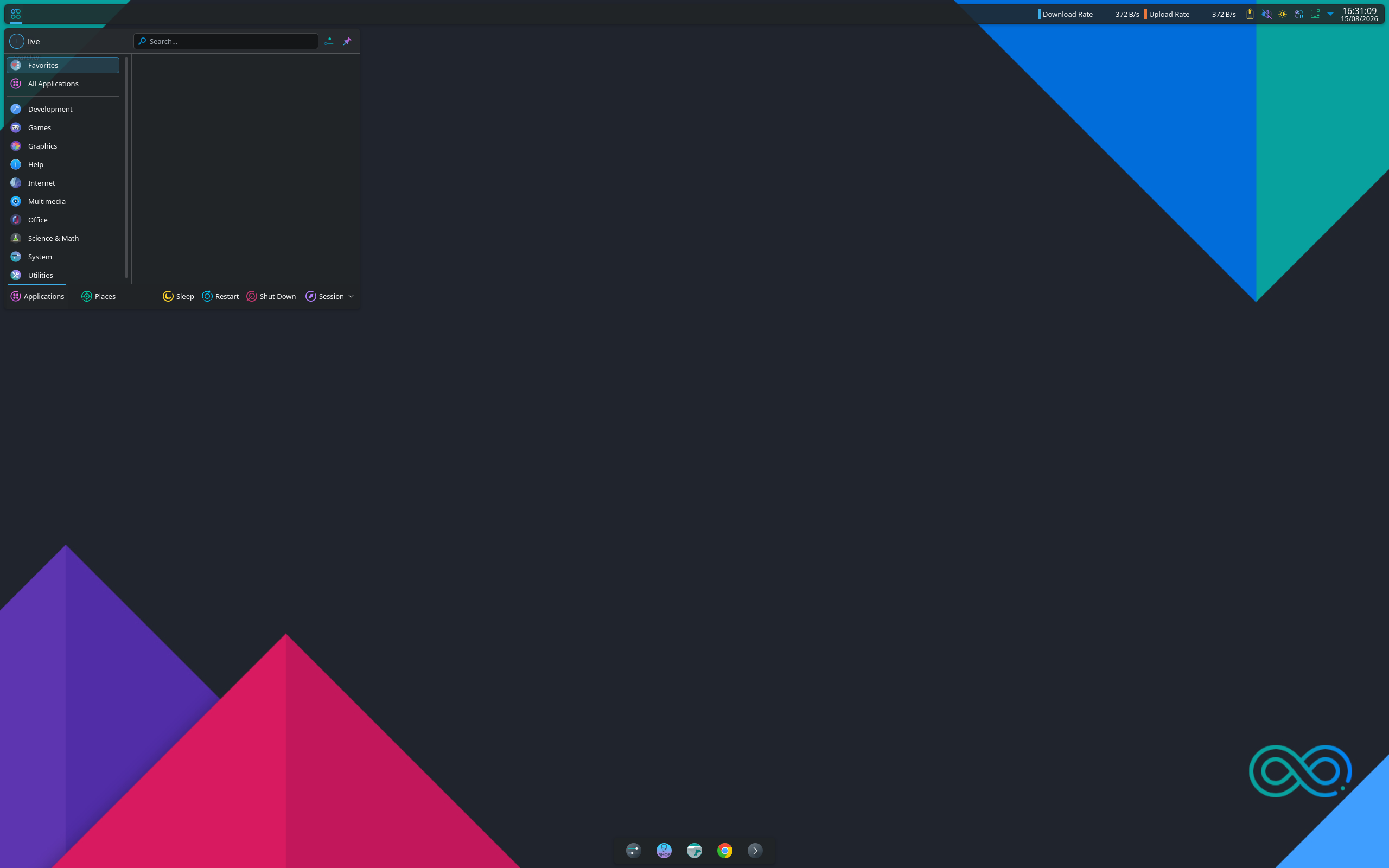 Infinity desktop screenshot: 2026.8.2 kde