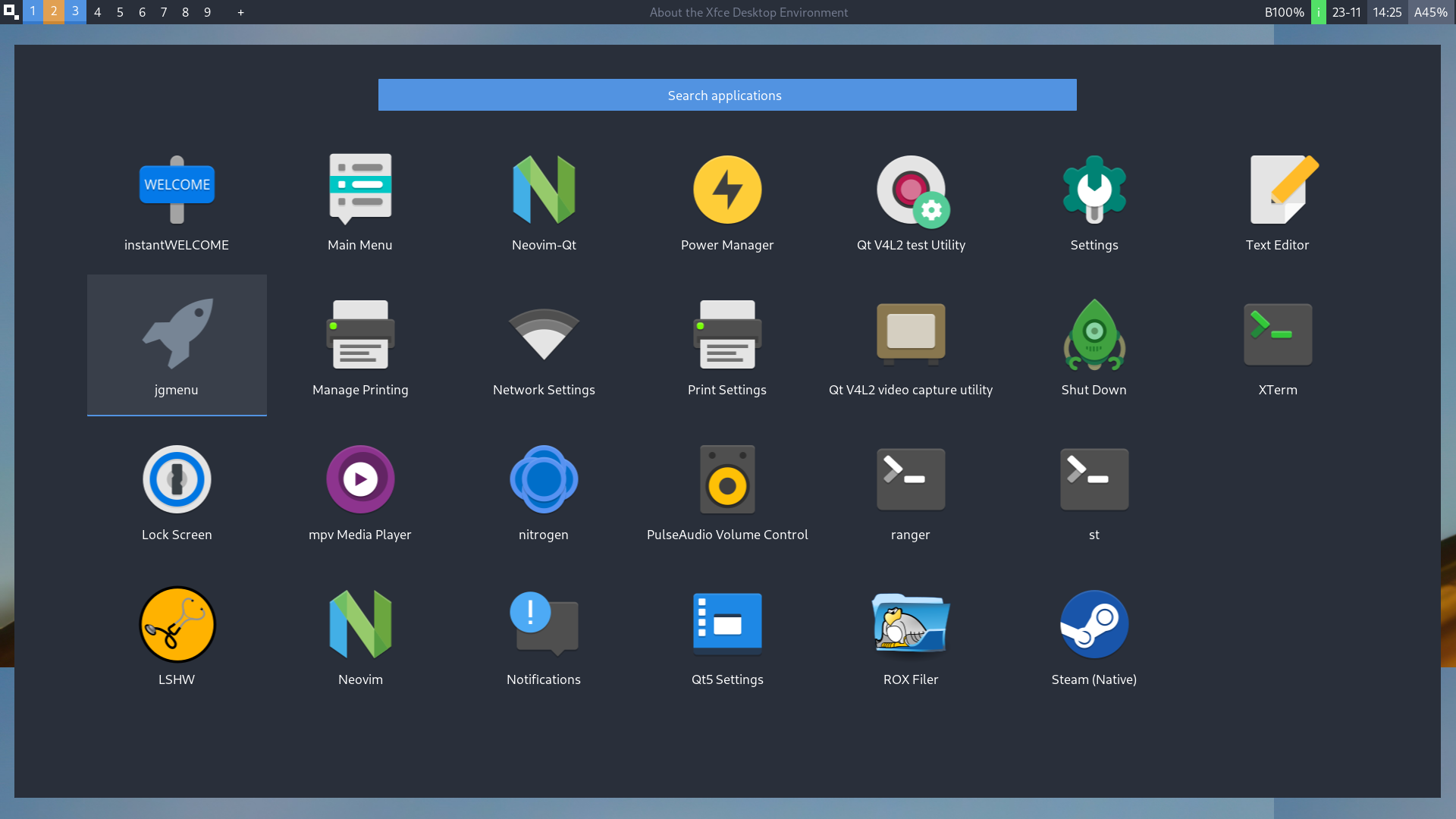 instantOS desktop screenshot: beta6 applications