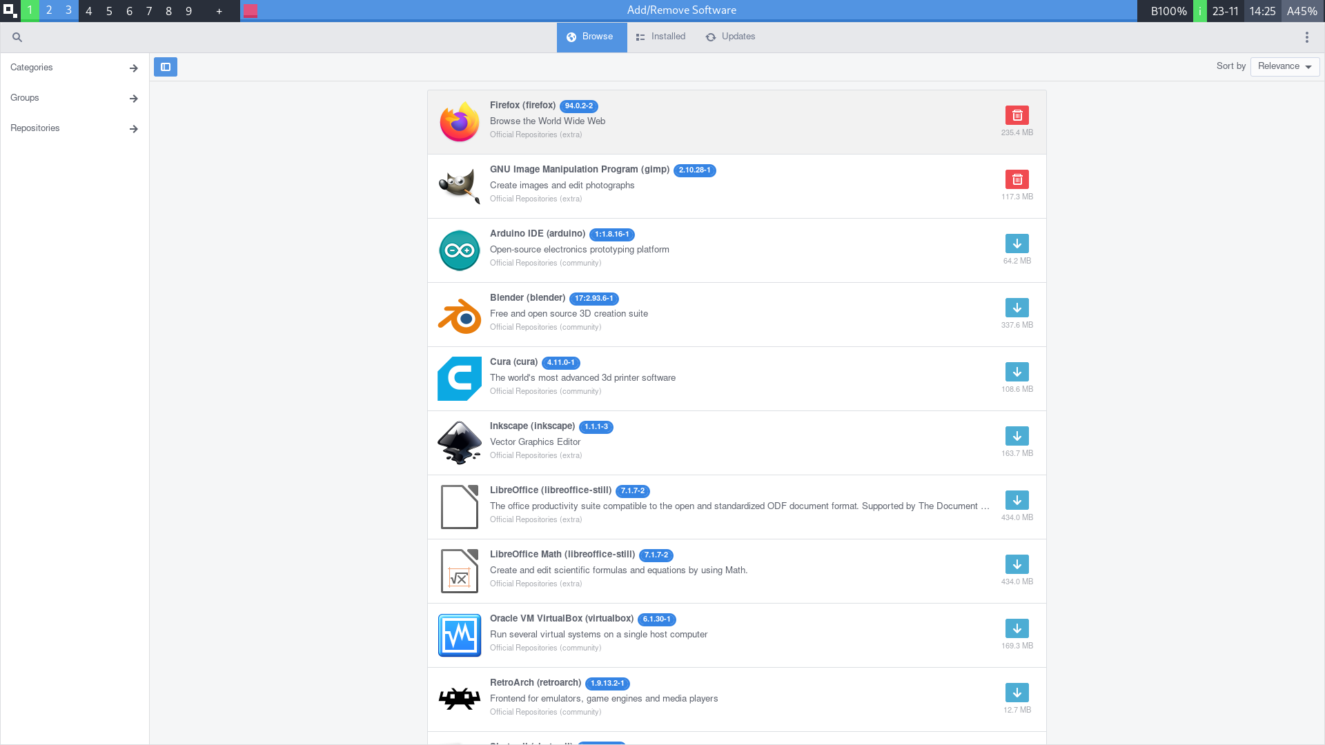 instantOS desktop screenshot: beta6 software