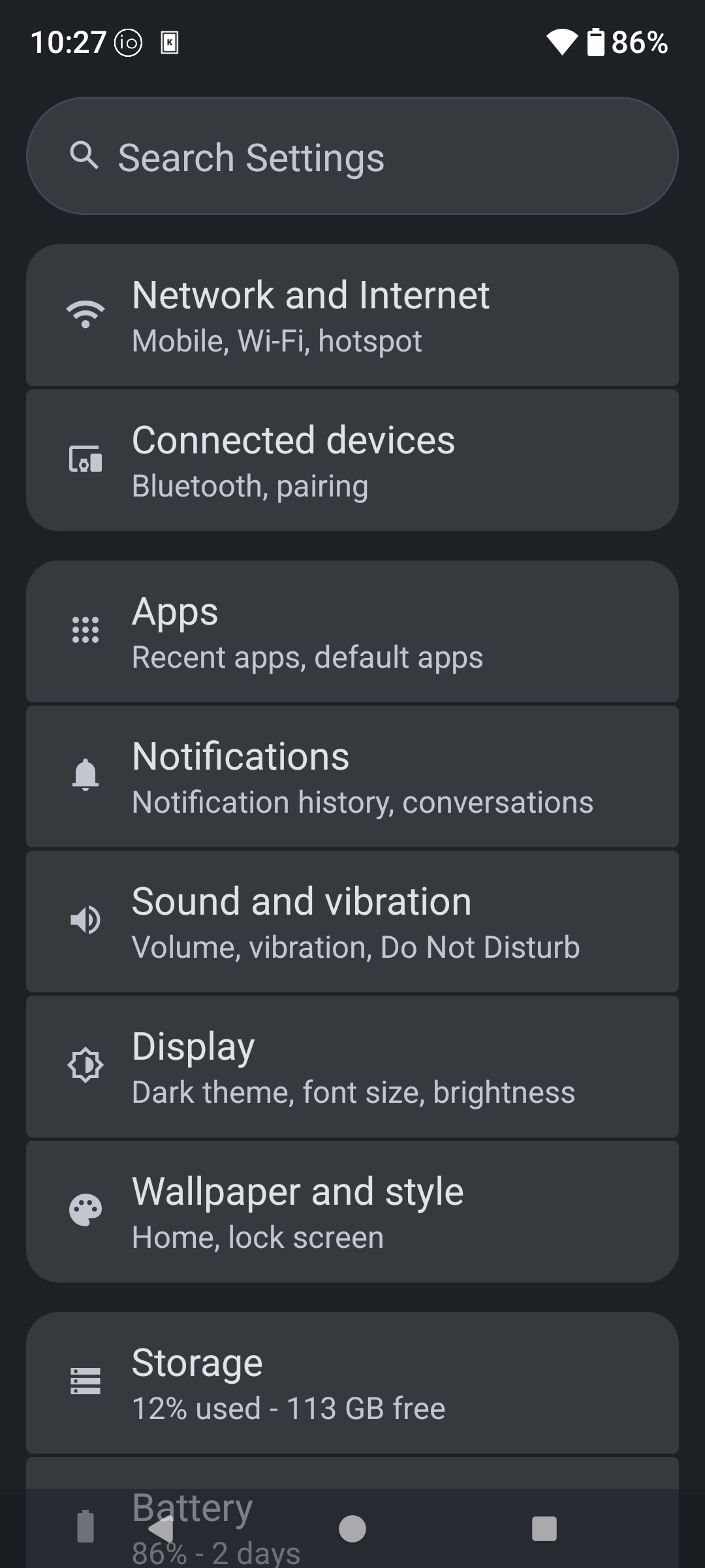 iodéOS desktop screenshot: 6.0 settings