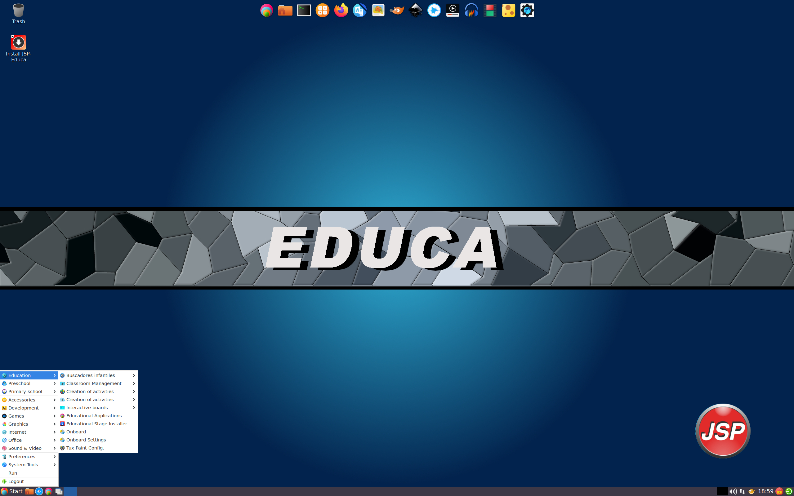 JSP-Educa desktop screenshot: 13 lxde