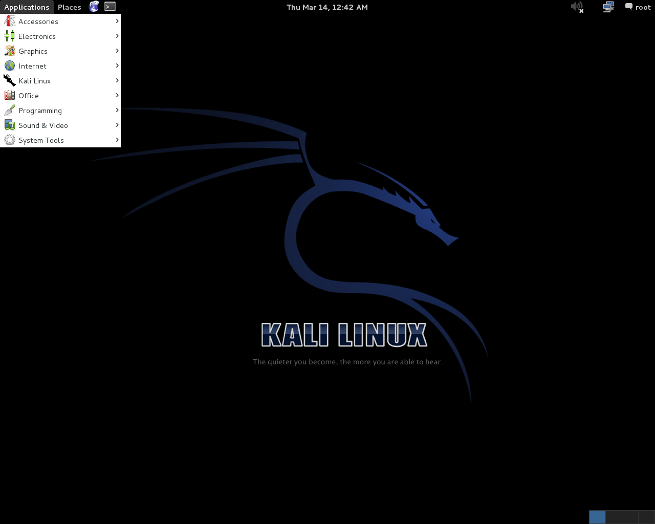 Kali desktop screenshot: 1.0