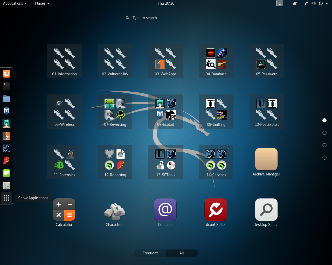 Kali desktop screenshot: 2017.2