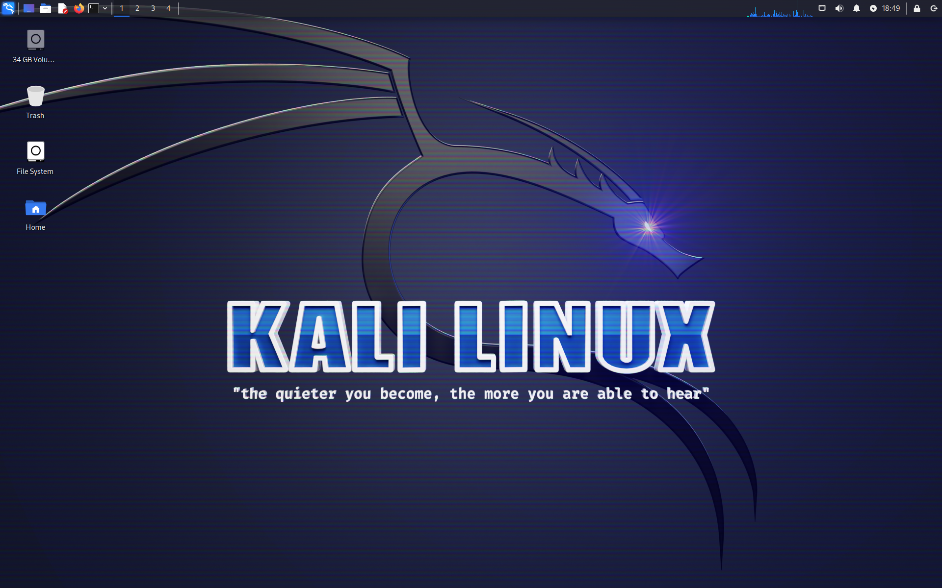 Kali desktop screenshot: 2023.4