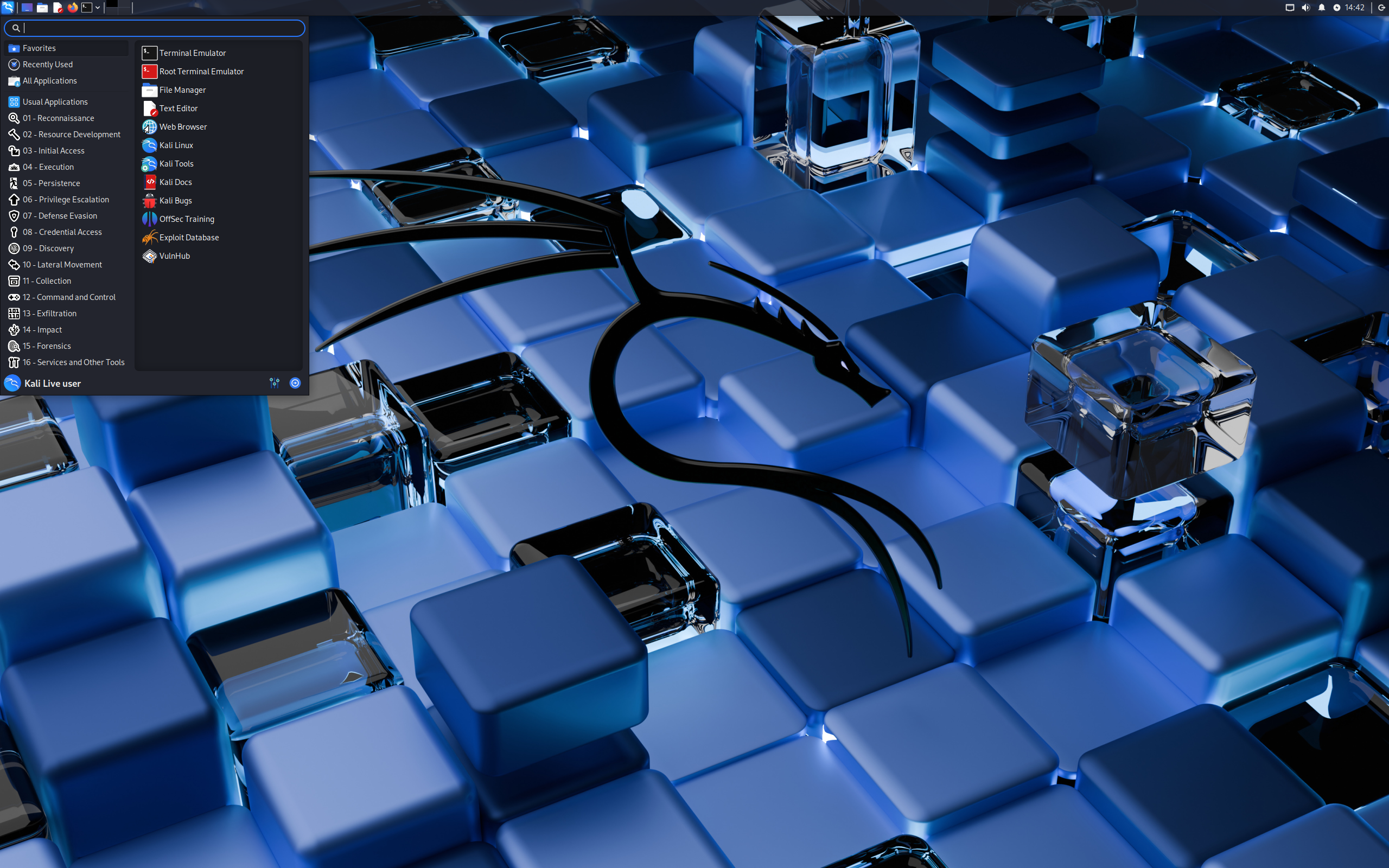 Kali desktop screenshot: 2025.2